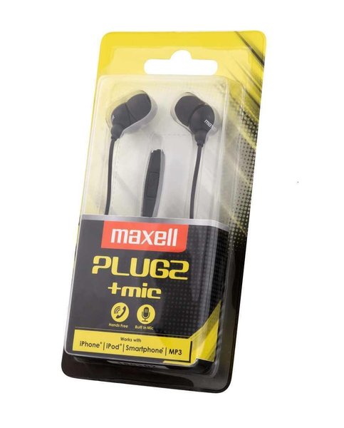 Слушалки с микрофон MAXELL PLUGZ черна